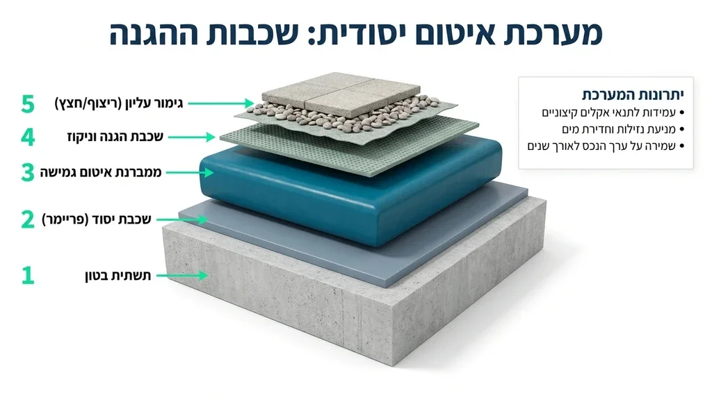 מומחה מבצע עבודות איטום מקצועיות במבנה להגנה מרטיבות