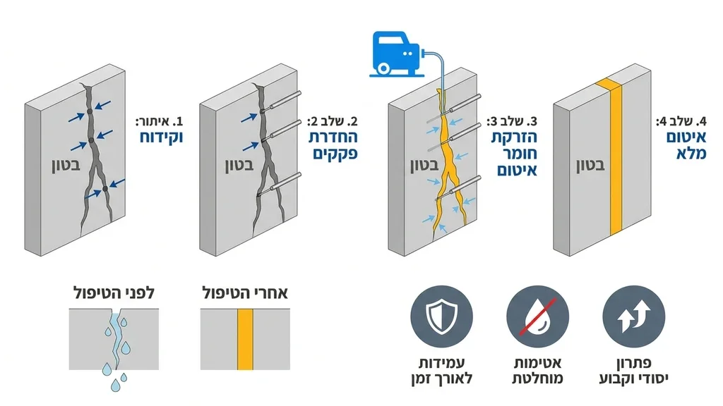 מכונת הזרקה מקצועית וציוד מתקדם לאיטום בטון