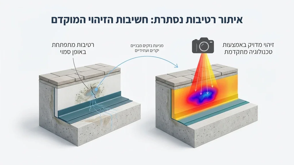 בדיקת רטיבות בגג מרוצף באמצעות ציוד טכנולוגי מתקדם